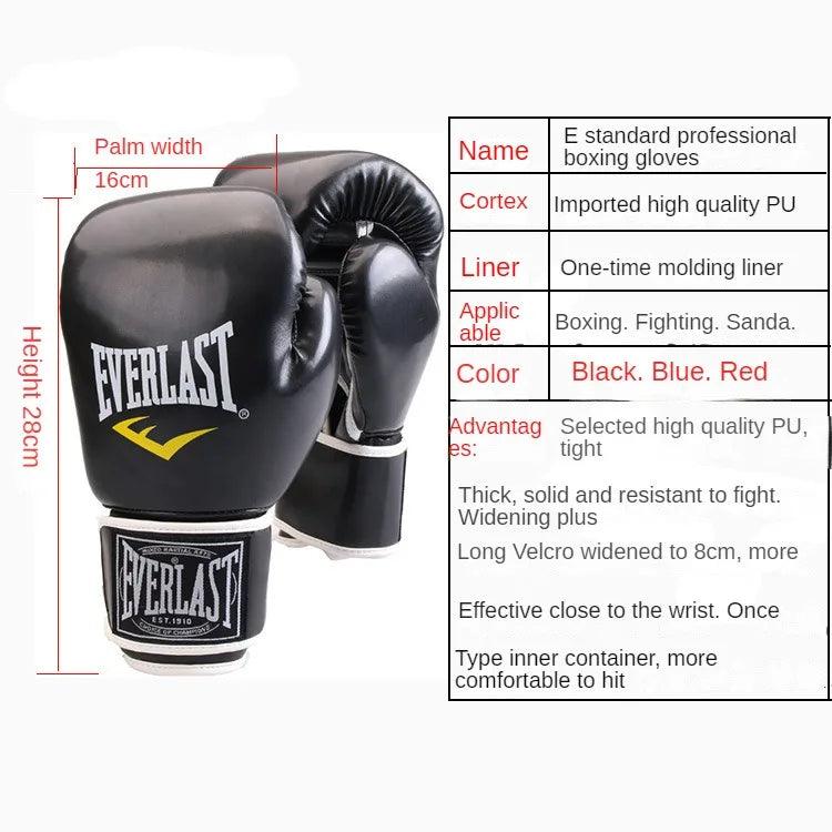 Luvas de boxe PU para homens e mulheres Sanda Training Muay Thai Combat Free Combat Luvas de boxe profissionais de saco de pancadas presentes