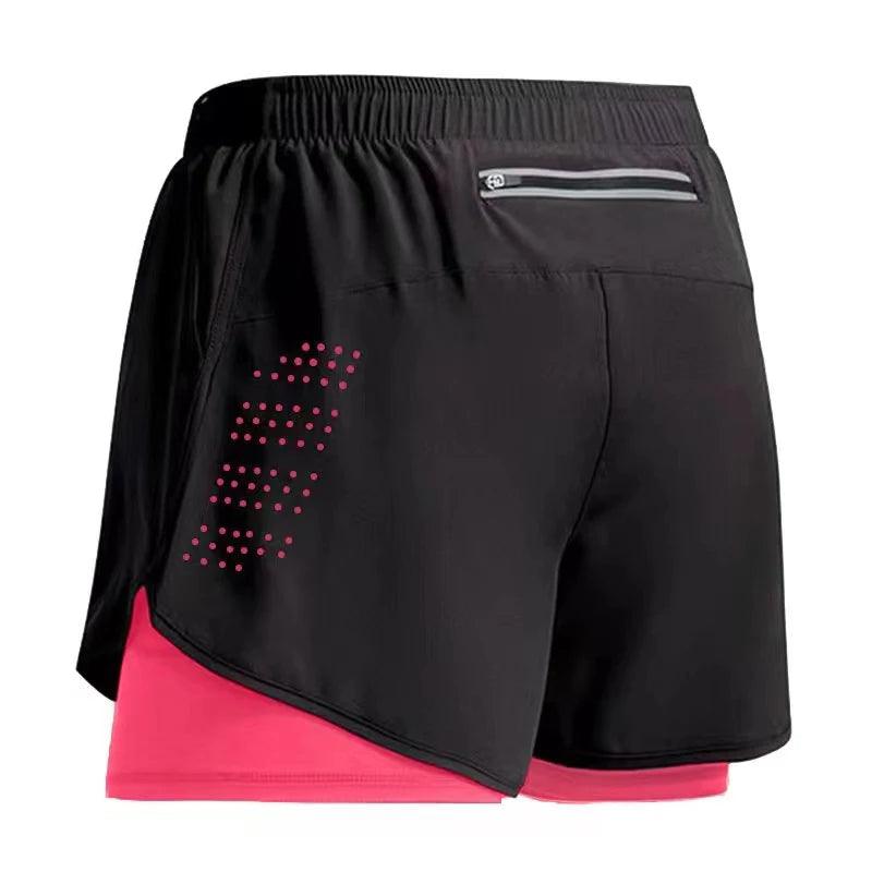 Shorts esportivos de academia 2 em 1, secagem rápida, treino, academia, fitness, corrida, calças curtas, verão, shorts masculinos