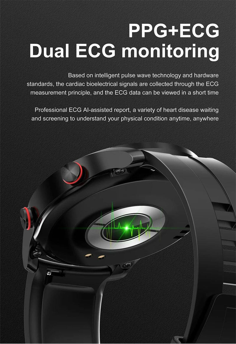 For Huawei Xiaomi New ECG+PPG Smart Watch Men AMOLED HD Display Fitness Tracker Waterproof Sports Watch Voice Calling Smartwatch