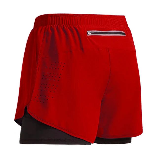 Shorts esportivos de academia 2 em 1, secagem rápida, treino, academia, fitness, corrida, calças curtas, verão, shorts masculinos