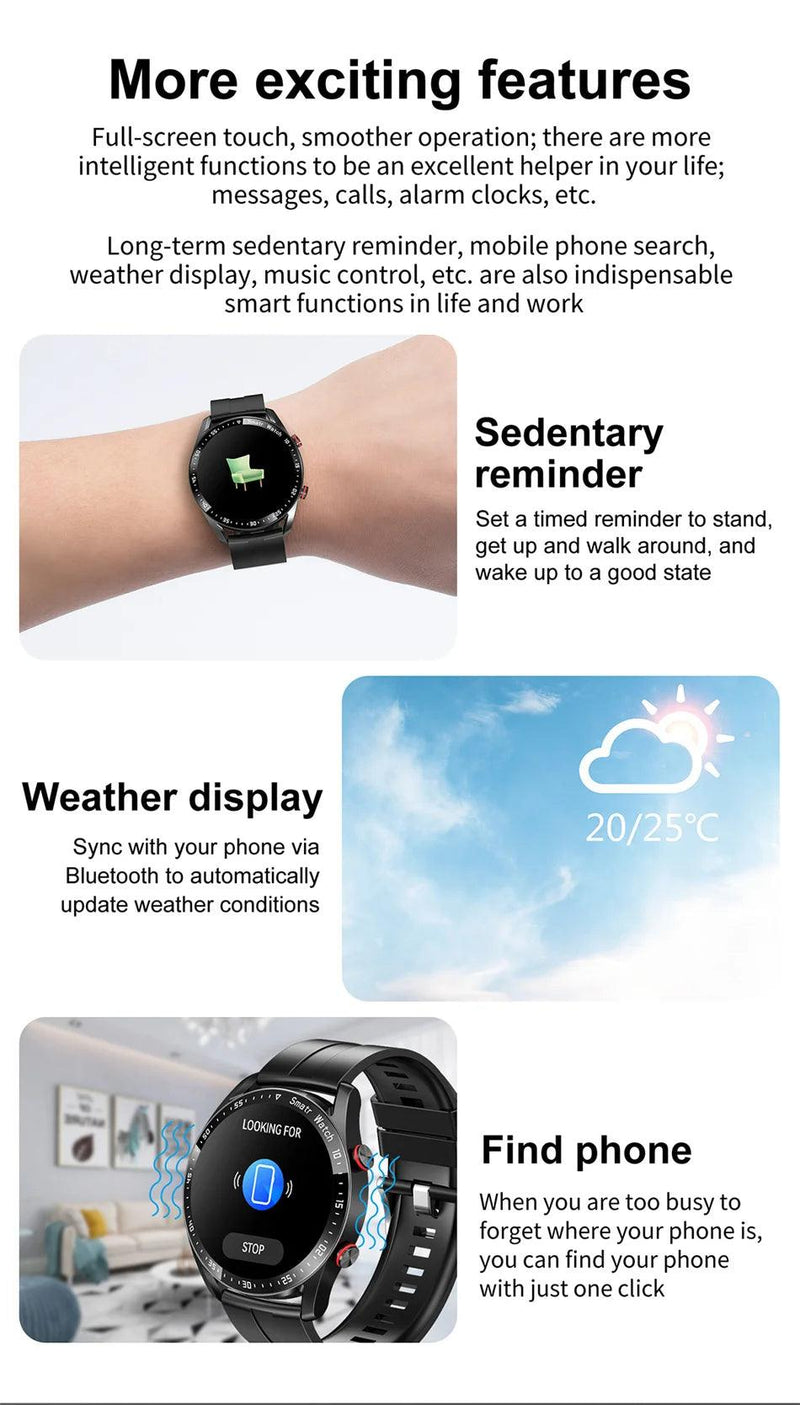 For Huawei Xiaomi New ECG+PPG Smart Watch Men AMOLED HD Display Fitness Tracker Waterproof Sports Watch Voice Calling Smartwatch