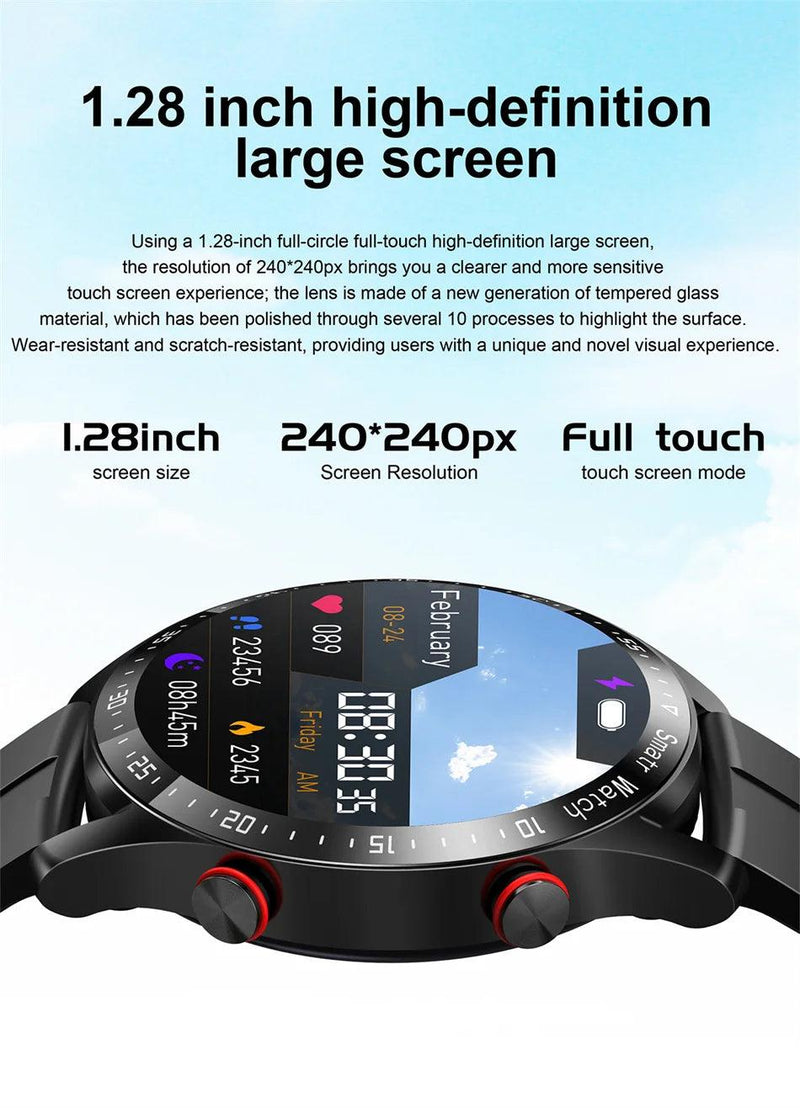 For Huawei Xiaomi New ECG+PPG Smart Watch Men AMOLED HD Display Fitness Tracker Waterproof Sports Watch Voice Calling Smartwatch