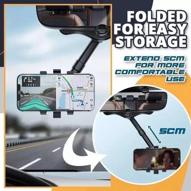 Universal Car Rear View Mirror 360 Mobile Phone Holder