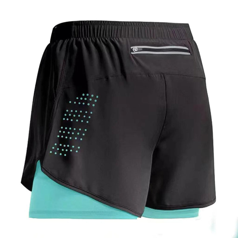 Shorts esportivos de academia 2 em 1, secagem rápida, treino, academia, fitness, corrida, calças curtas, verão, shorts masculinos