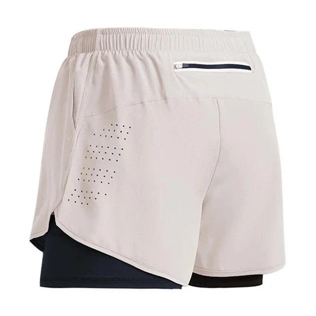 Shorts esportivos de academia 2 em 1, secagem rápida, treino, academia, fitness, corrida, calças curtas, verão, shorts masculinos