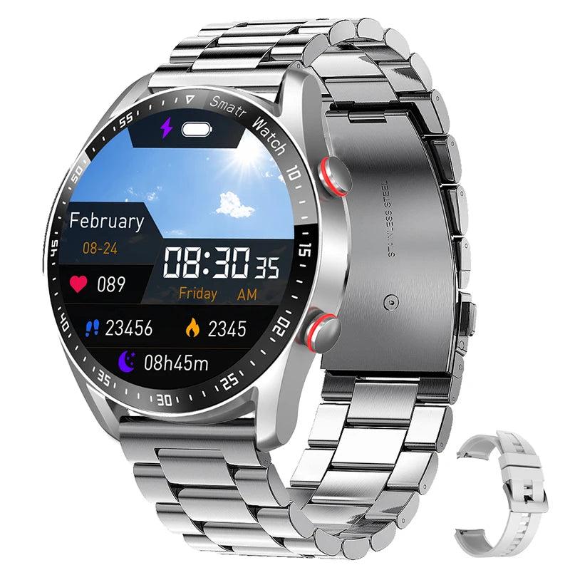 For Huawei Xiaomi New ECG+PPG Smart Watch Men AMOLED HD Display Fitness Tracker Waterproof Sports Watch Voice Calling Smartwatch