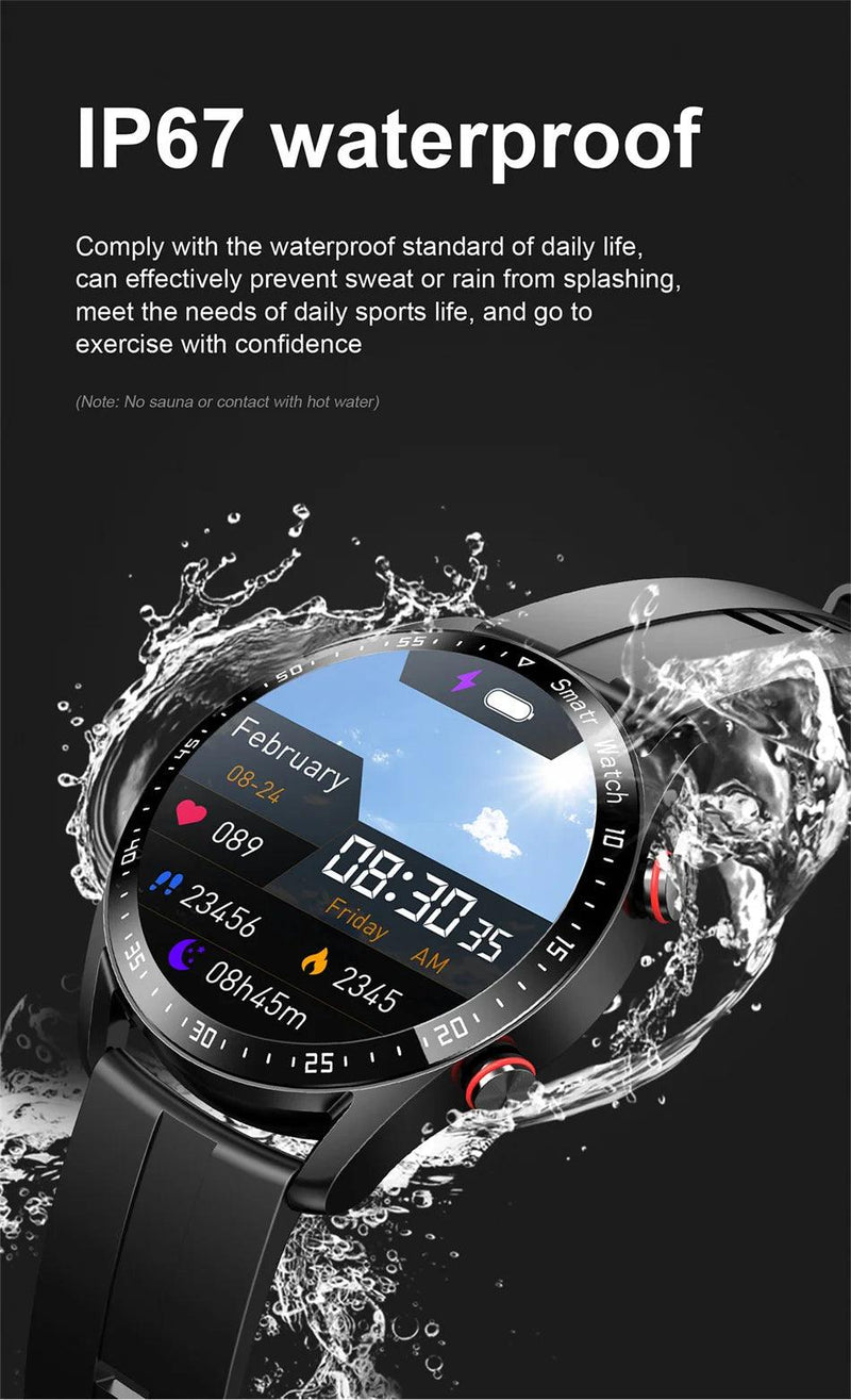 For Huawei Xiaomi New ECG+PPG Smart Watch Men AMOLED HD Display Fitness Tracker Waterproof Sports Watch Voice Calling Smartwatch