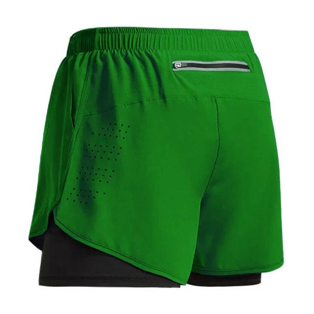 Shorts esportivos de academia 2 em 1, secagem rápida, treino, academia, fitness, corrida, calças curtas, verão, shorts masculinos