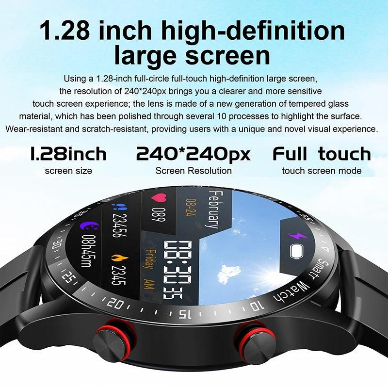 For Huawei Xiaomi New ECG+PPG Smart Watch Men AMOLED HD Display Fitness Tracker Waterproof Sports Watch Voice Calling Smartwatch